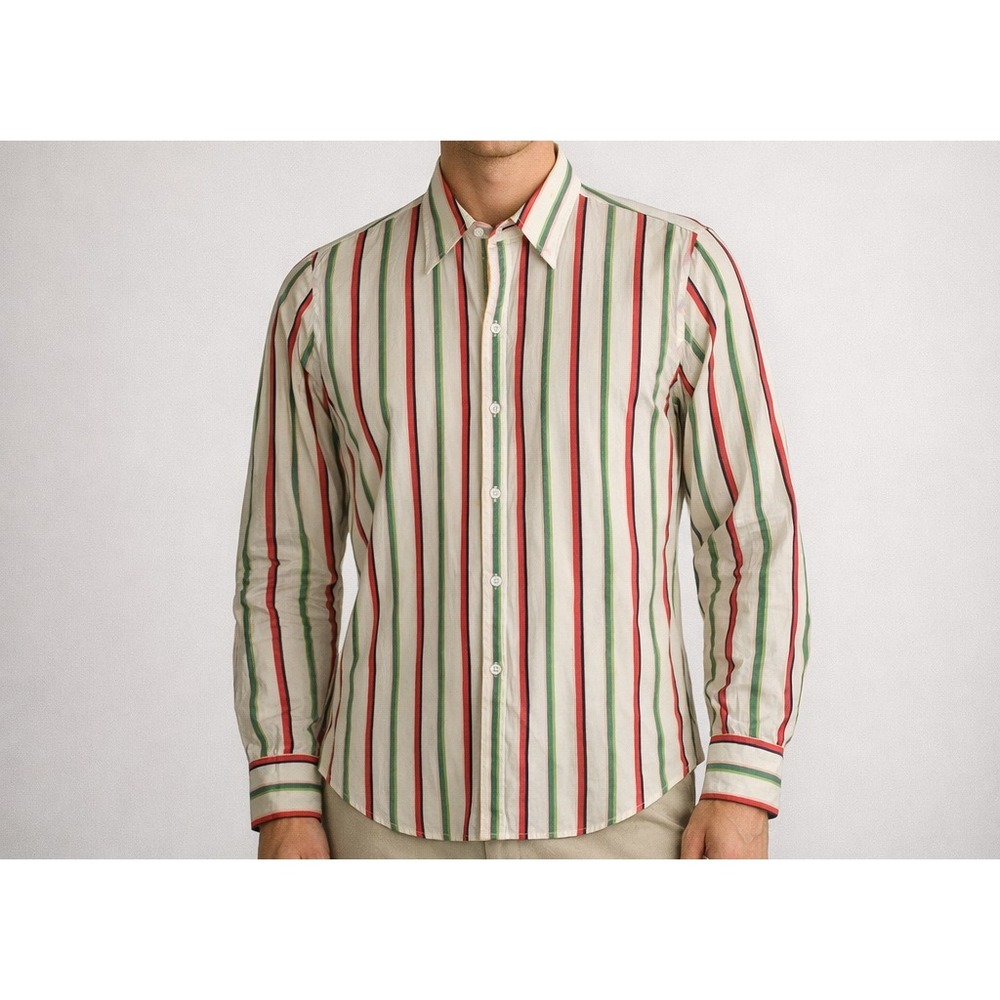 Ralph Lauren Cotton Shirt Striped Colorful Vintage Old Money Classic Fit Size 4